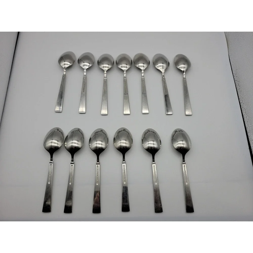 13 Teaspoons Reed & Barton Glossy 18/10 Stainless Steel Flatware China
